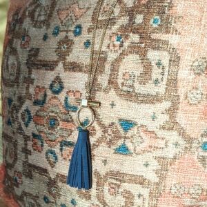 Blue Tassel Necklace